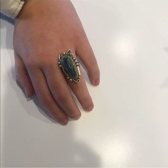 Vintage Sterling Silver Turquoise Ring large - Picture 5 of 8